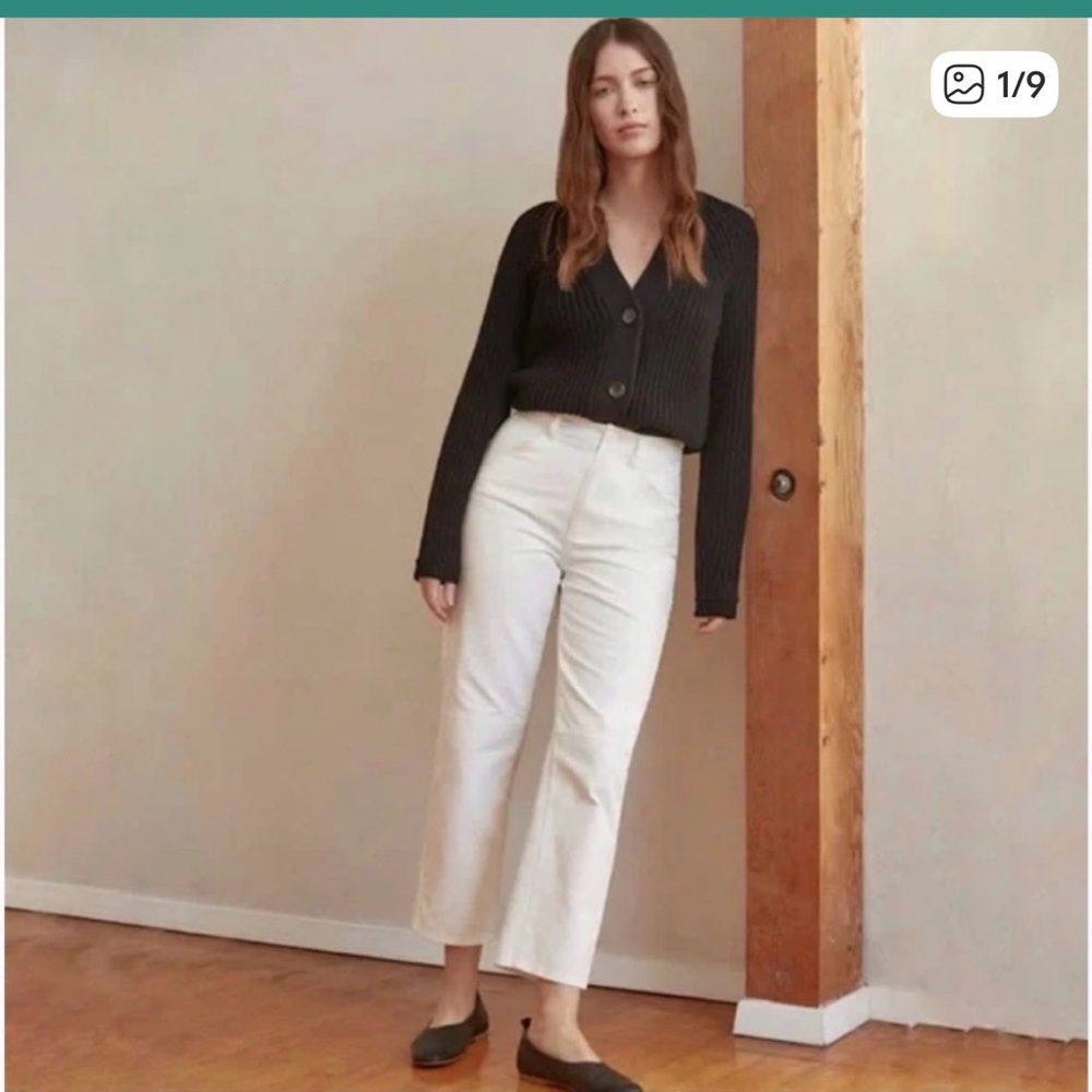 Everlane “The Carpenter” Cargo Jeans 16 Pants in White Denim size 16